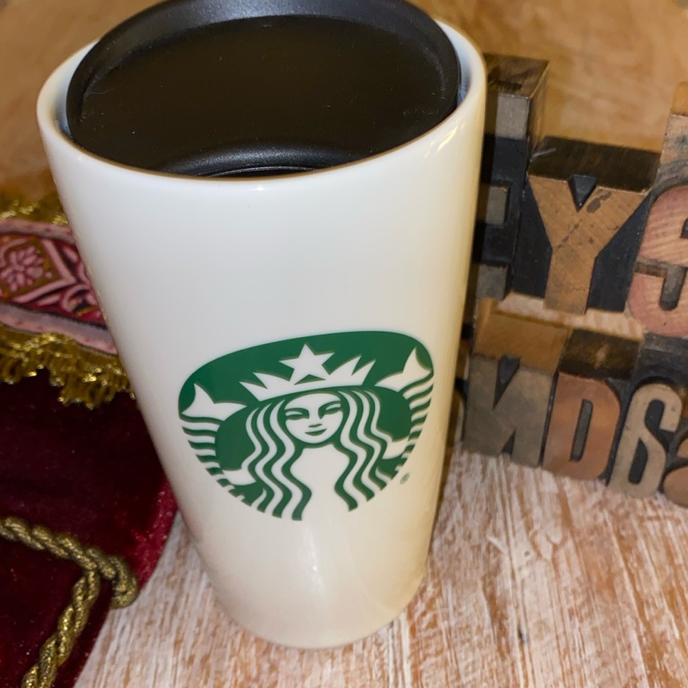 🆕☕️🧜♀️STARBUCKS 12 oz. 2021 “🧜♀️” Logo Ceramic Cup with Swivel Lid